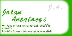 jolan antaloczi business card